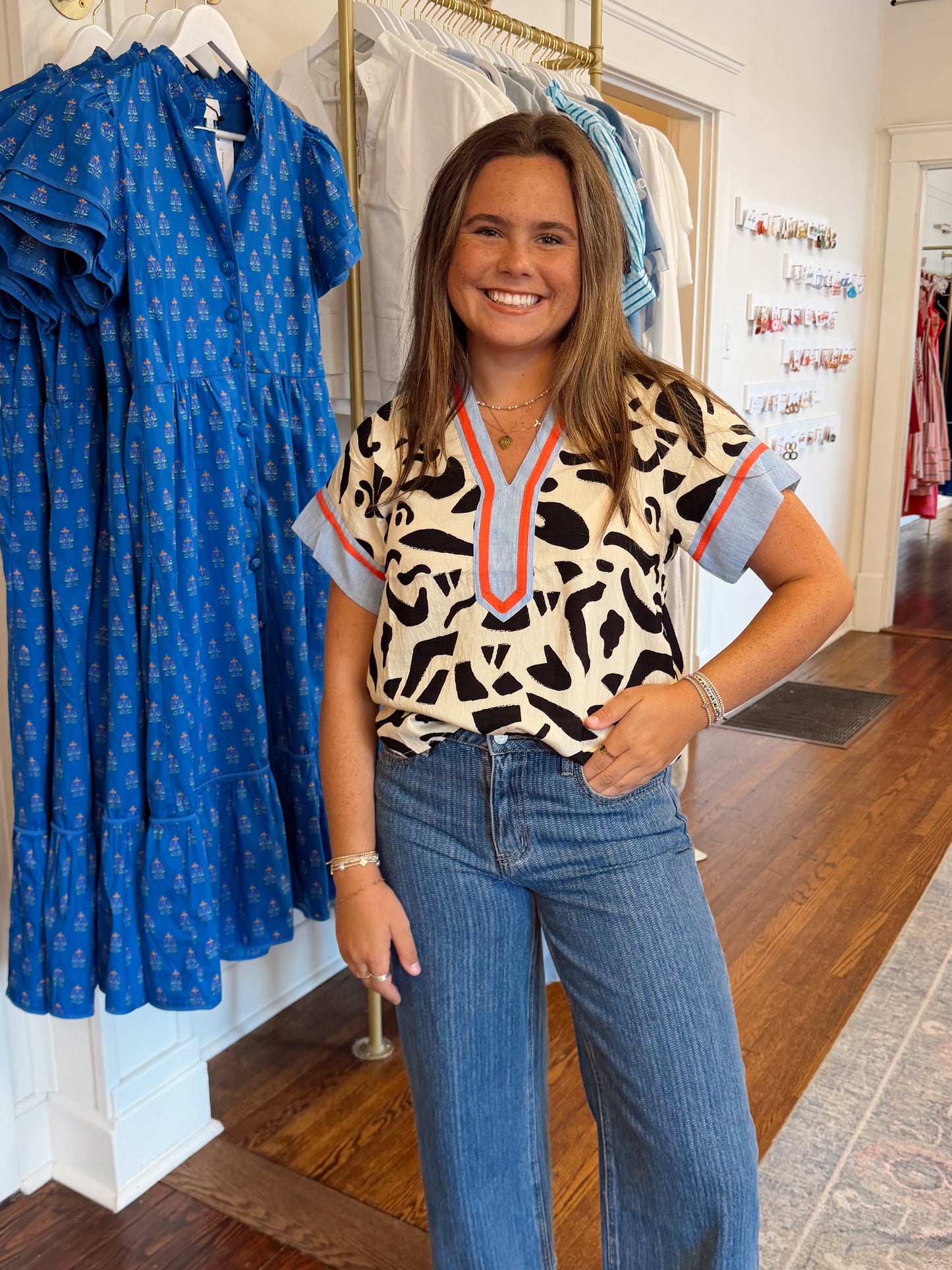 Blakely Black & Blue Top