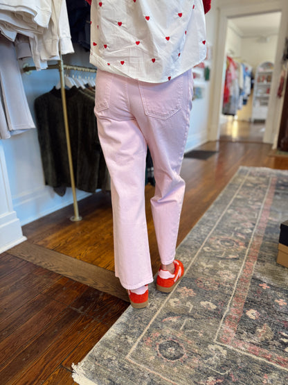 Pastel Pink Barrel Jeans