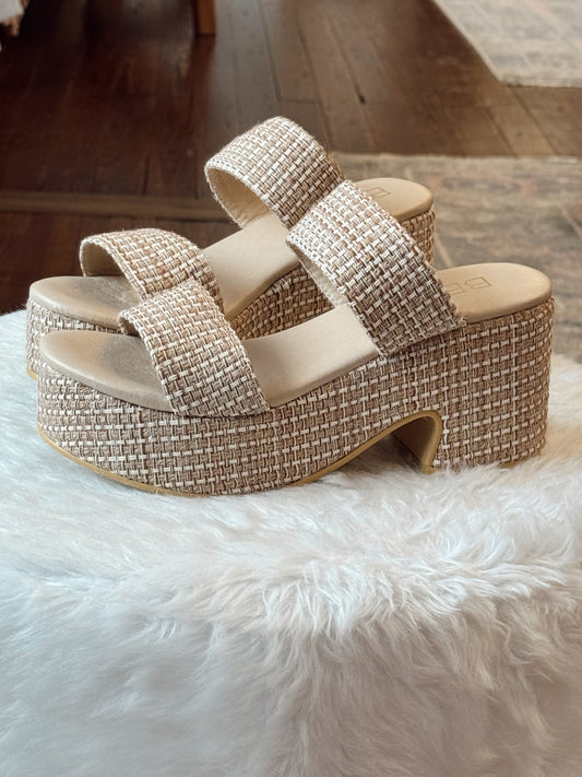 Ocean Avenue Tan Platform Heels