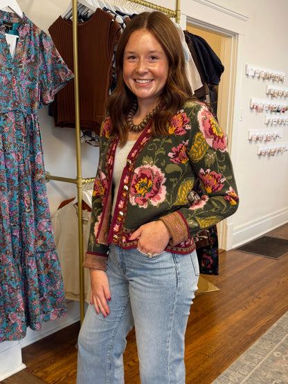 Fall Floral Button Cardigan