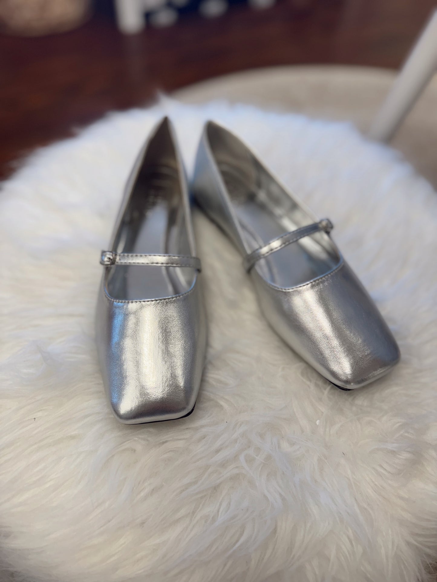 Adele Silver Ballet Flat