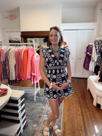 All Over Embroidered Romper