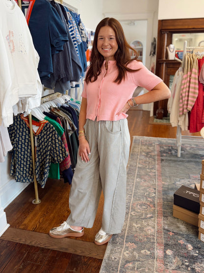 Leia Short Sleeve Sweater - Pink