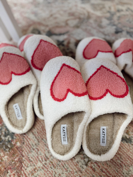 Pink & Red Heart Slippers
