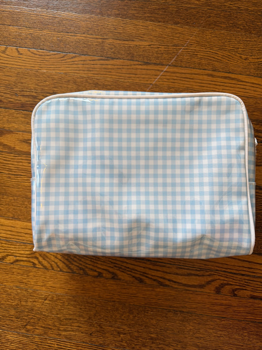 Eleanor Blue Gingham Cosmetic Bag