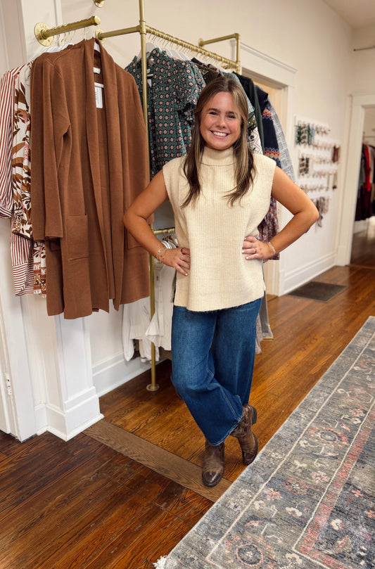 Brushed Ecru Sweater Vest