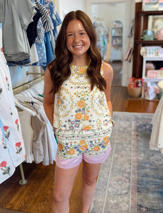 Ginger Floral Sleeveless Romper