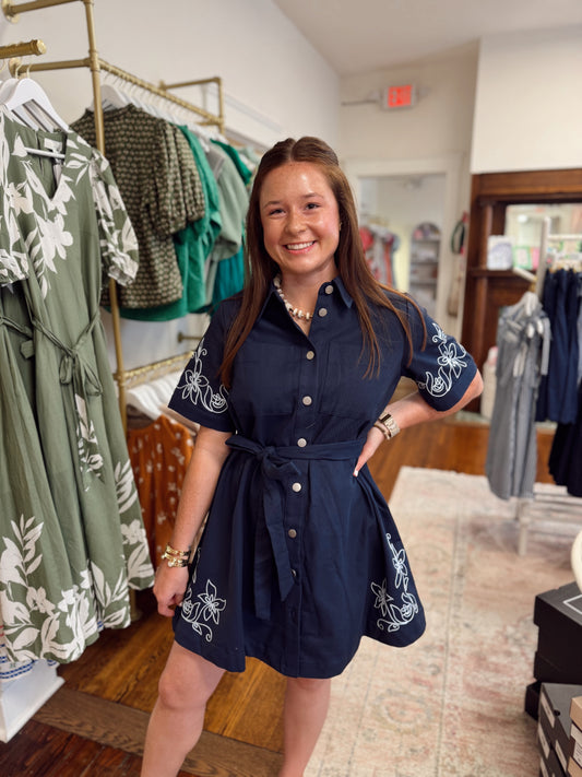 Chelsea Embroidered Denim Dress