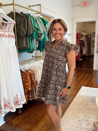 Jacelyn Floral Ruffle Dress