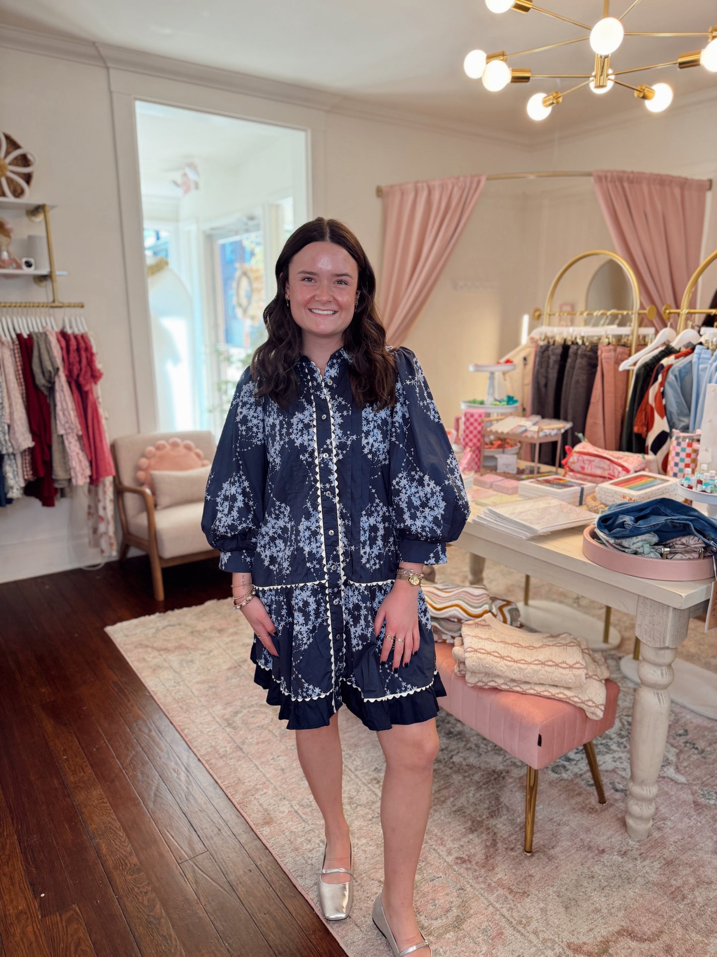 Michaela Midnight Ruffle Dress