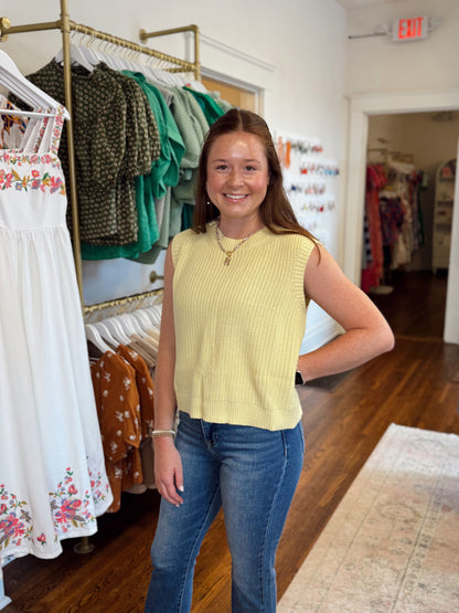 Daisy Yellow Sleeveless Sweater