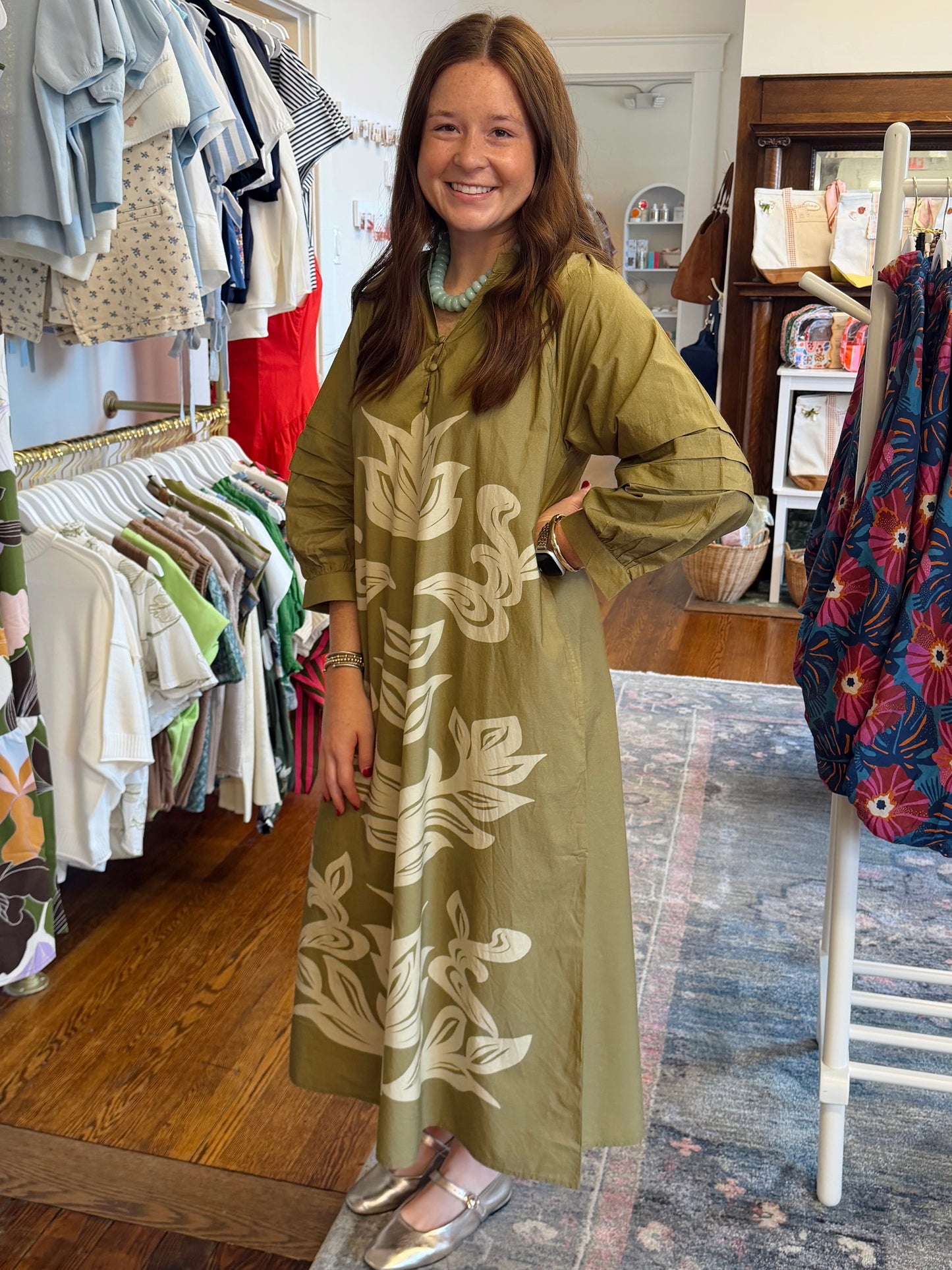 Madison Olive Floral Dress