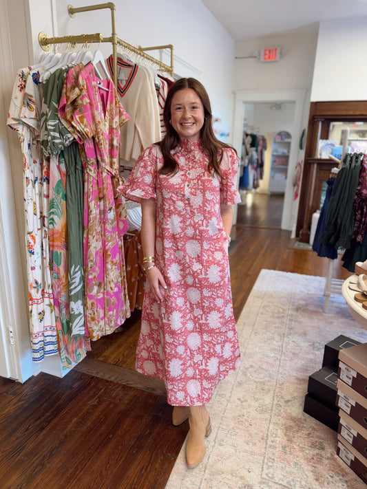 Marsala Floral Maxi Dress
