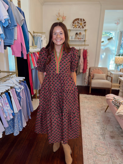 Christa Floral Maxi Dress - Black