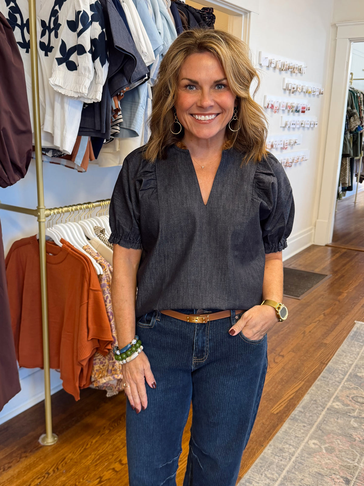 Josephine Denim Top