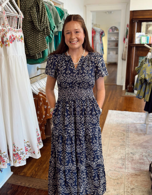 Viridiana Floral Eyelet Maxi