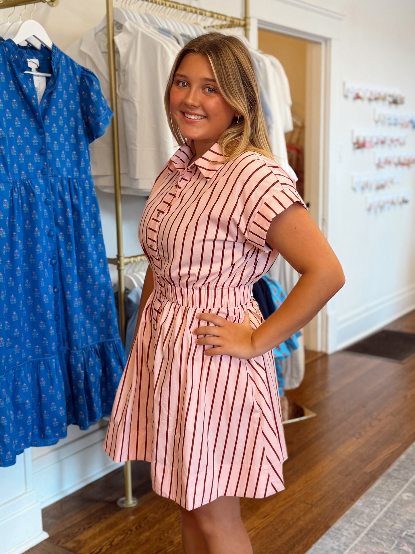 Tracey Pink Stripe Dress