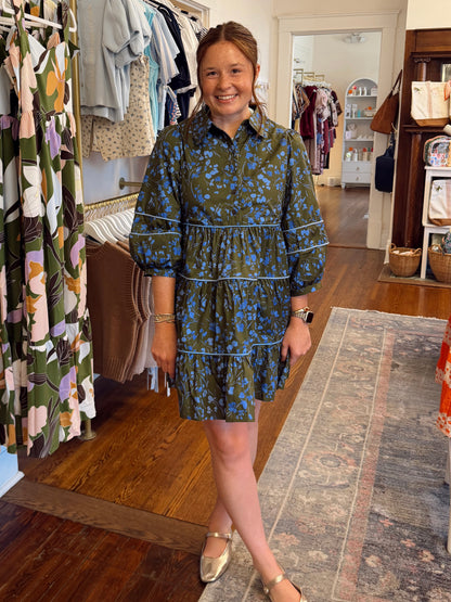 Retra Collared Floral Dress