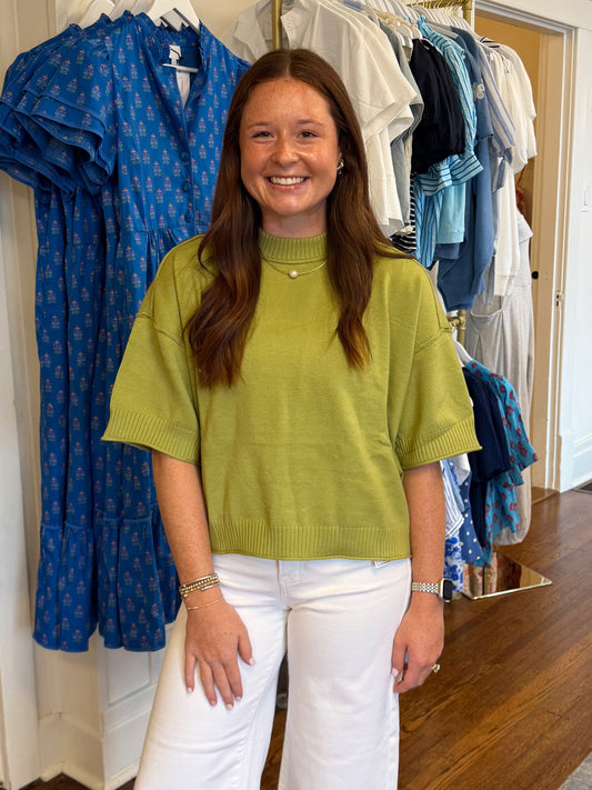 Everyday Short Sleeve Sweater - Green