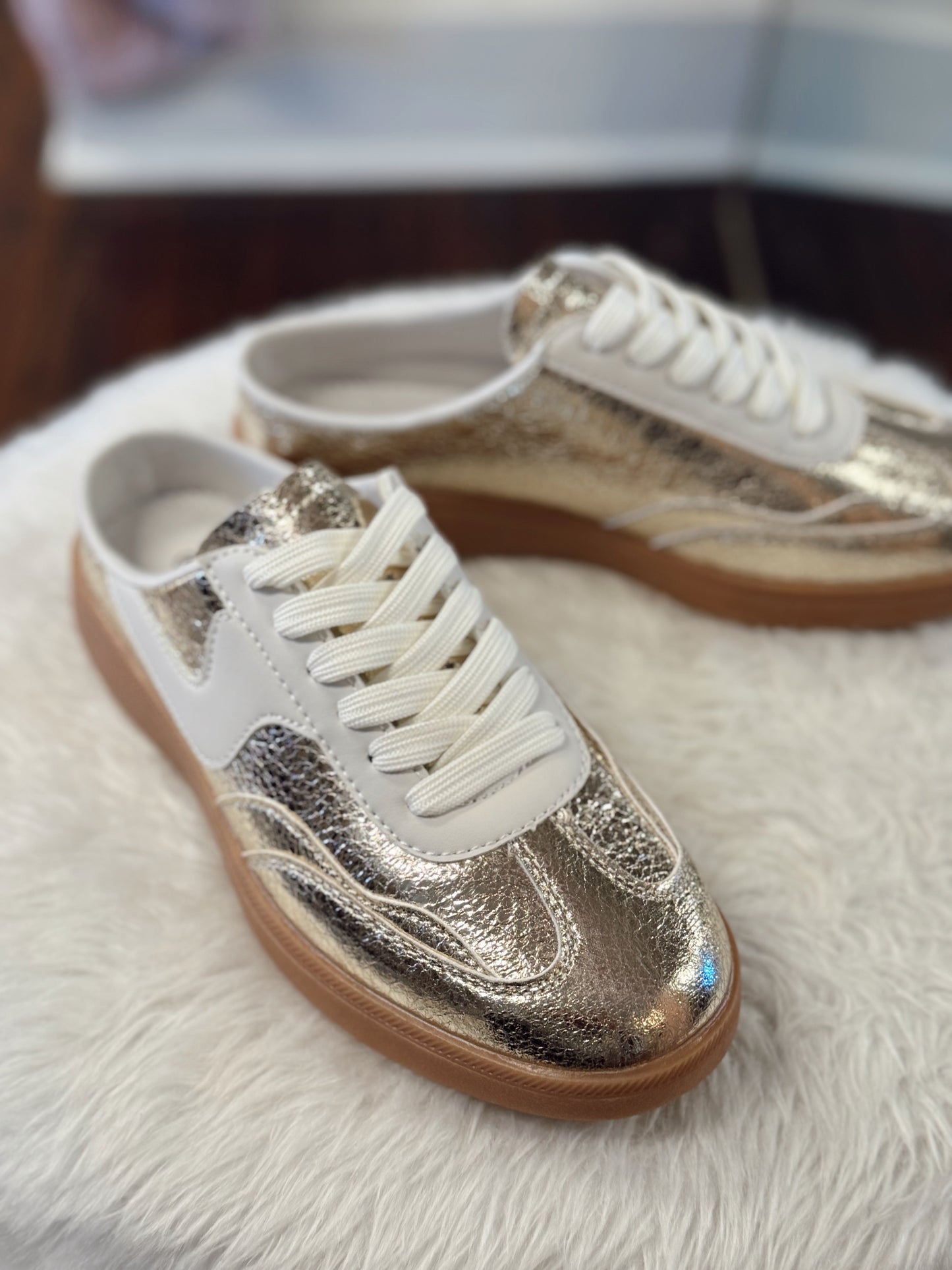 Modern Gold Slip-on Mule