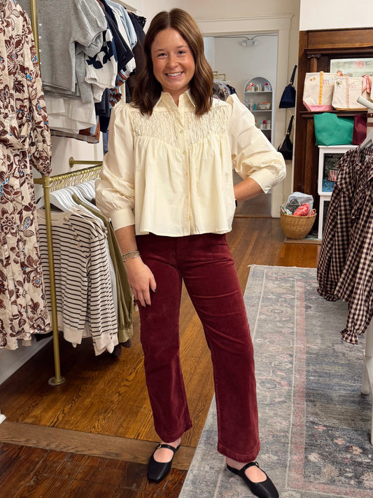 The Zola Wine Corduroy Pants