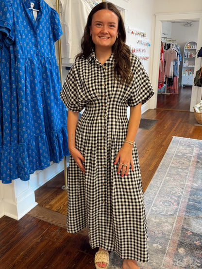 The Natalie Gingham Maxi Dress
