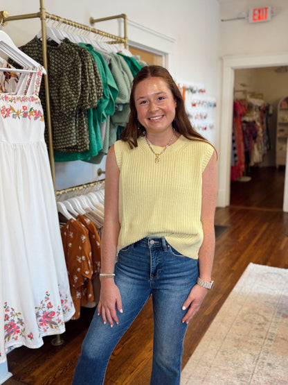 Daisy Yellow Sleeveless Sweater