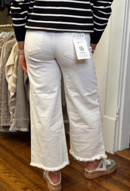 Tummy Control Cream High Rise Jeans