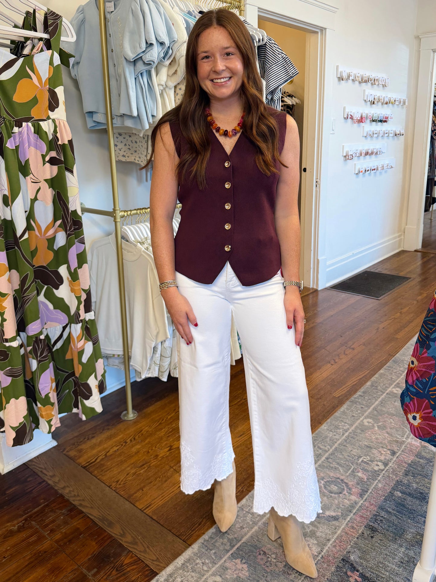 The Nora Embroidered Hem Jeans