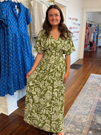 Terria Olive Maxi Dress