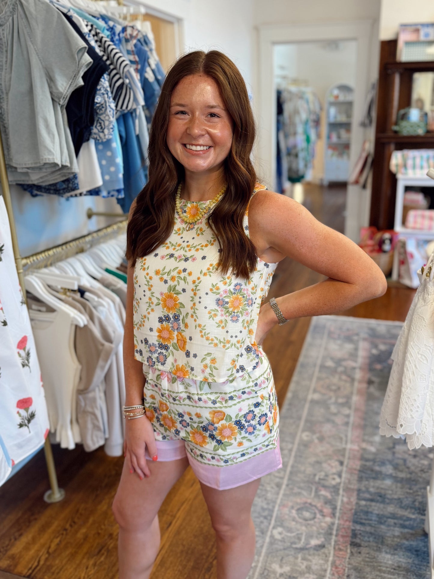 Ginger Floral Sleeveless Romper