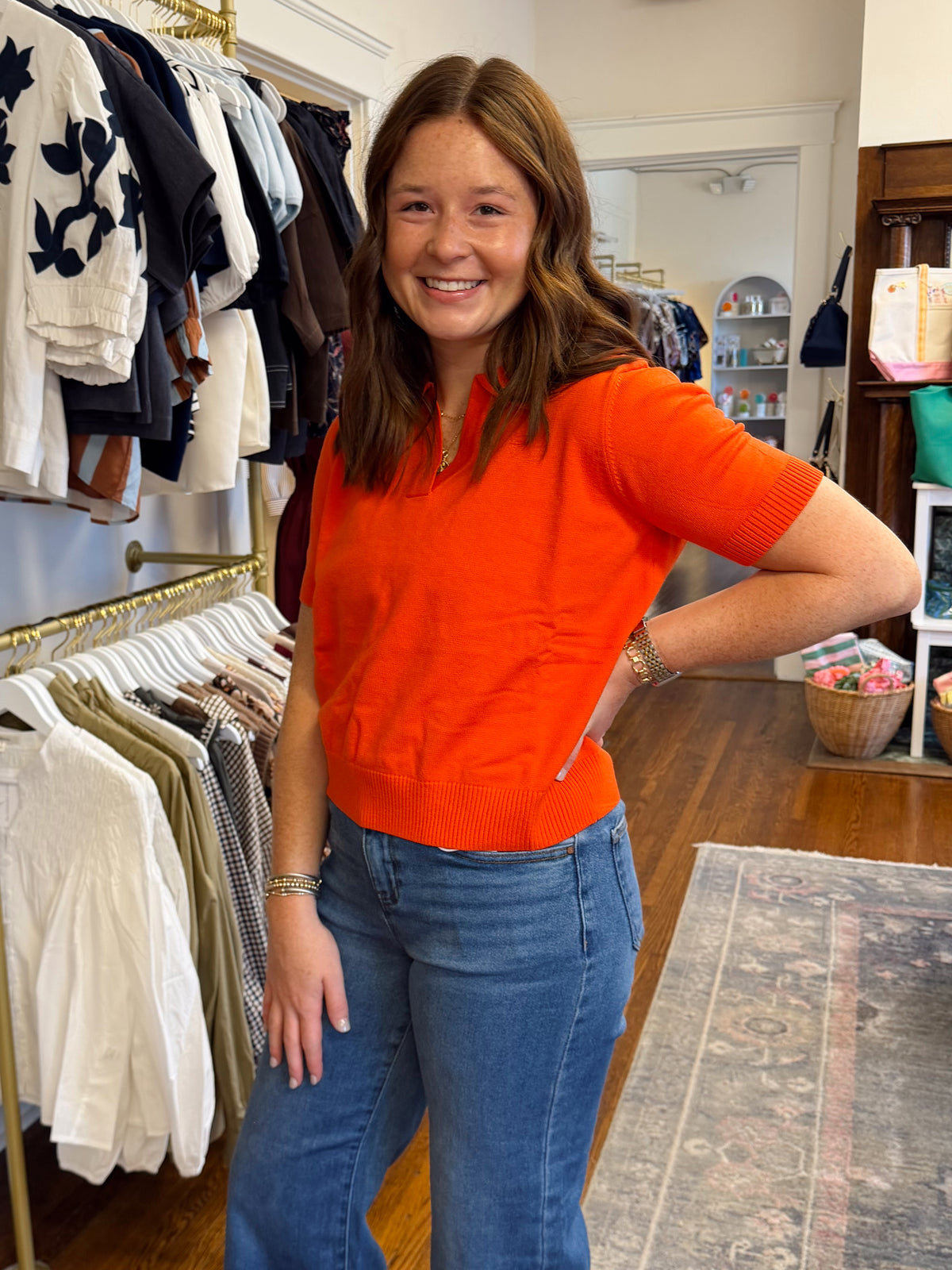 Osley Collared Orange Sweater