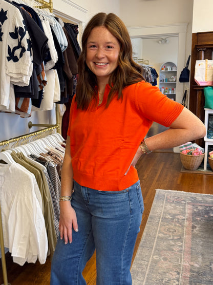 Osley Collared Orange Sweater