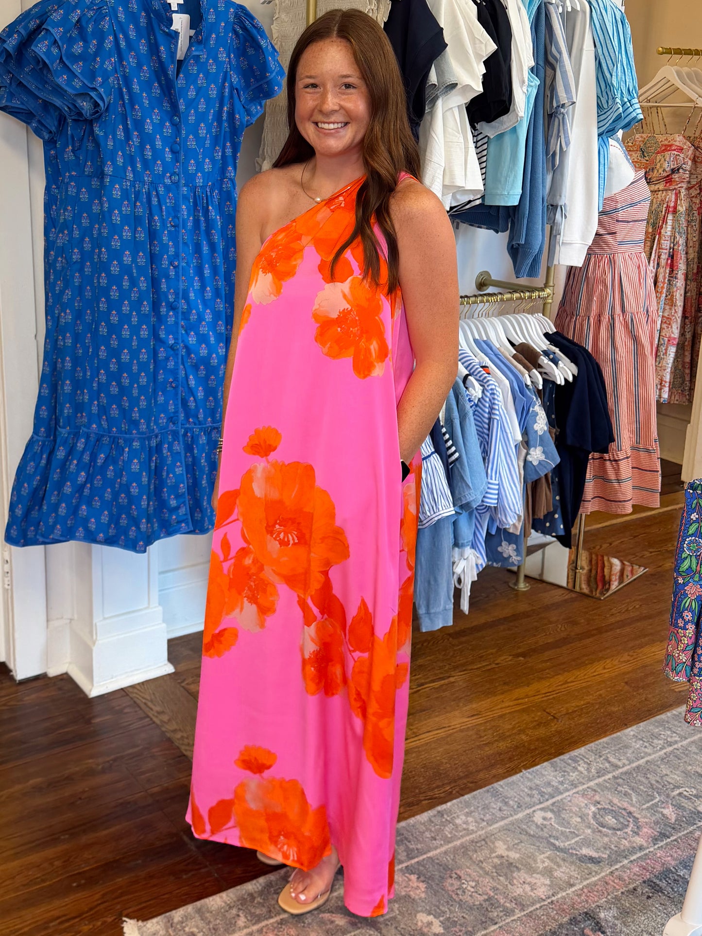 Giena Floral Pleated Maxi Dress