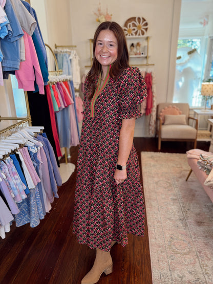 Christa Floral Maxi Dress - Black