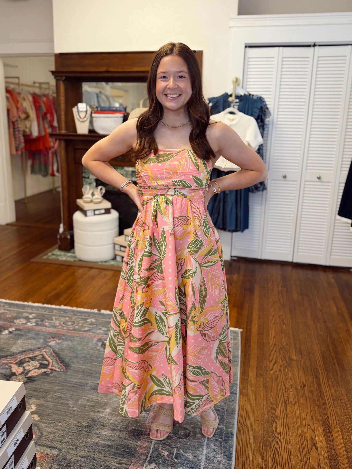 Joselyn Strapless Floral Dress