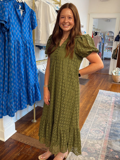 Olivia Eyelet Maxi Dress