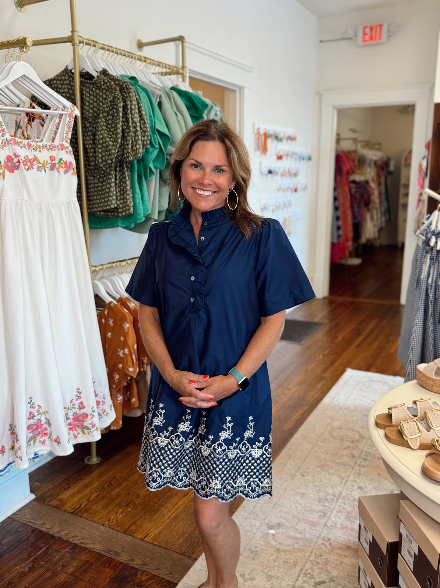 Mandisa Blue Embroidered Dress