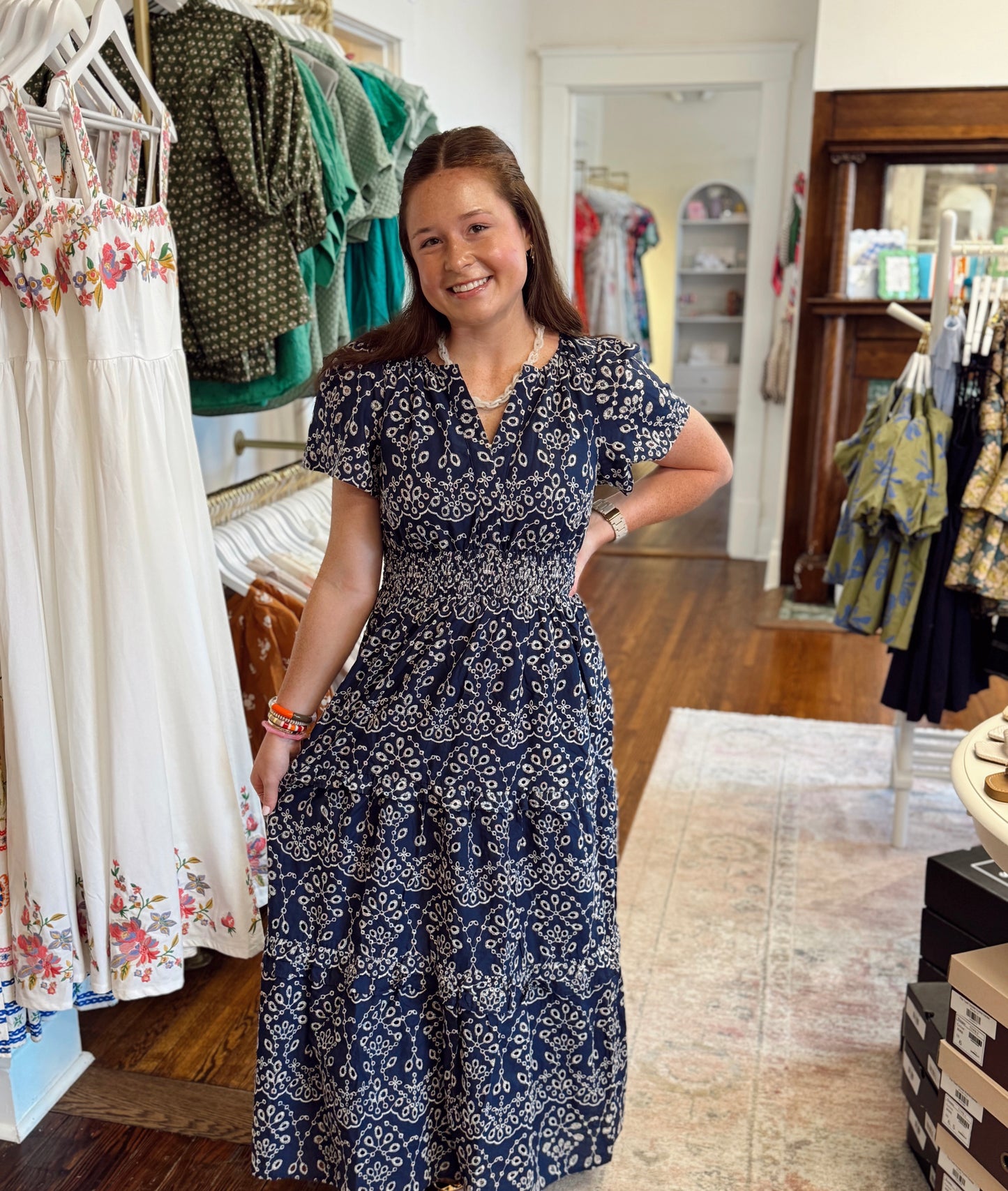 Viridiana Floral Eyelet Maxi