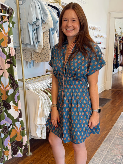 Leighann Pintuck Floral Dress