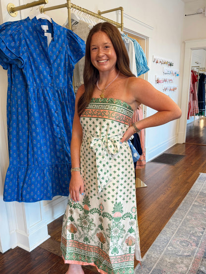 Farrah Strapless Pineapple Dress