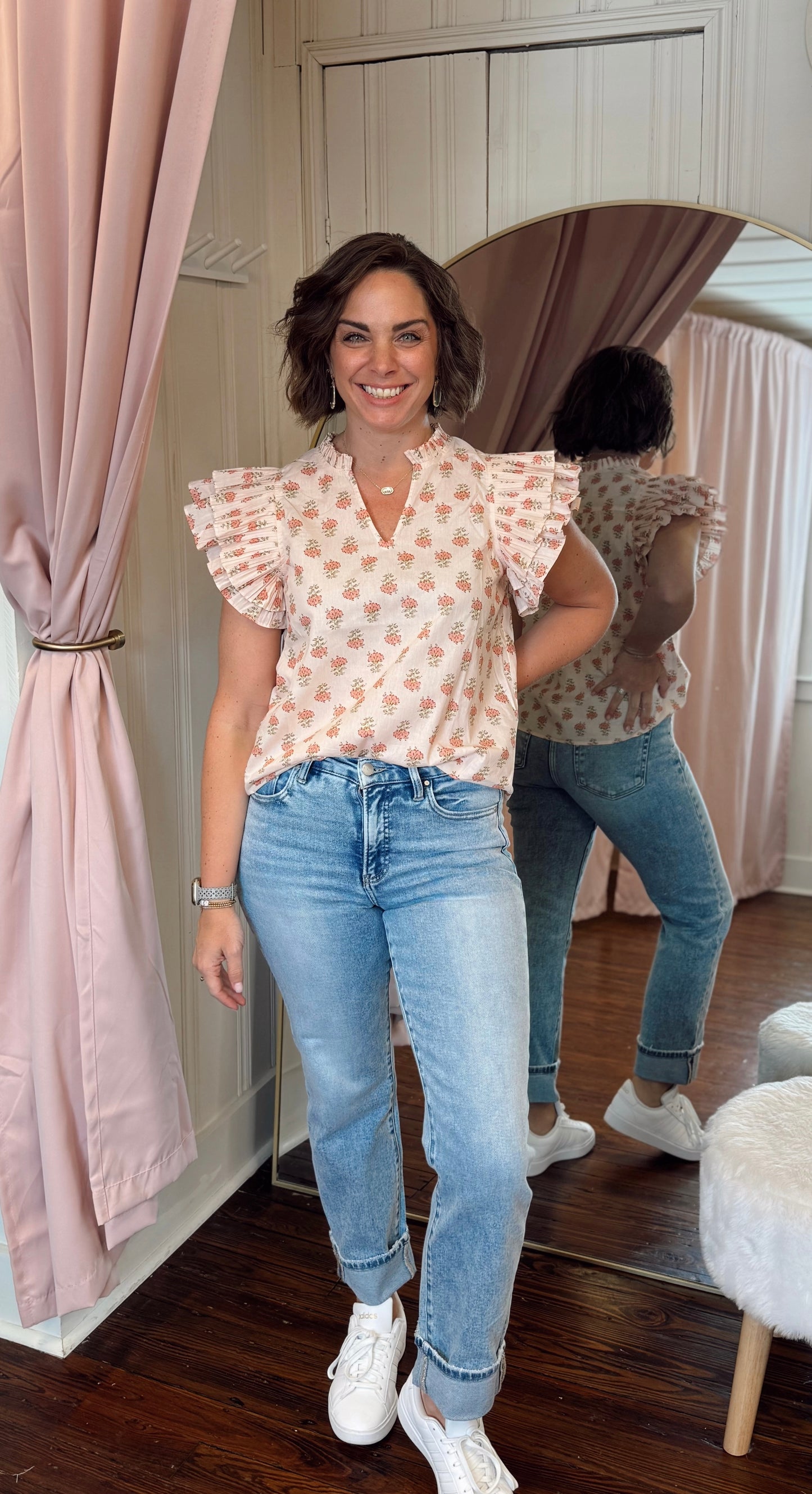 Perfectly Peach Flutter Sleeve Top