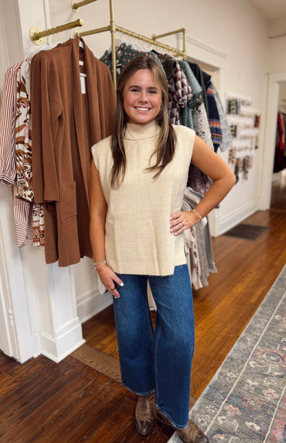 Brushed Ecru Sweater Vest