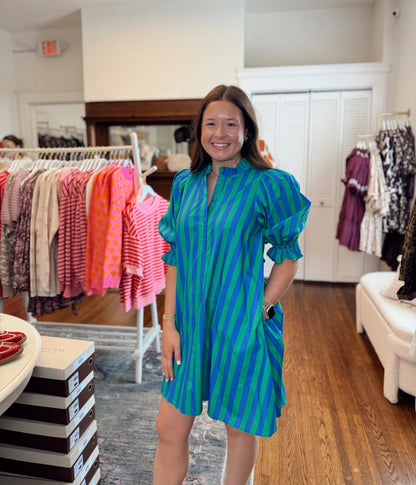 Sadie Stripe Dress - Green