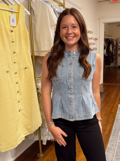 Harley Light Denim Vest