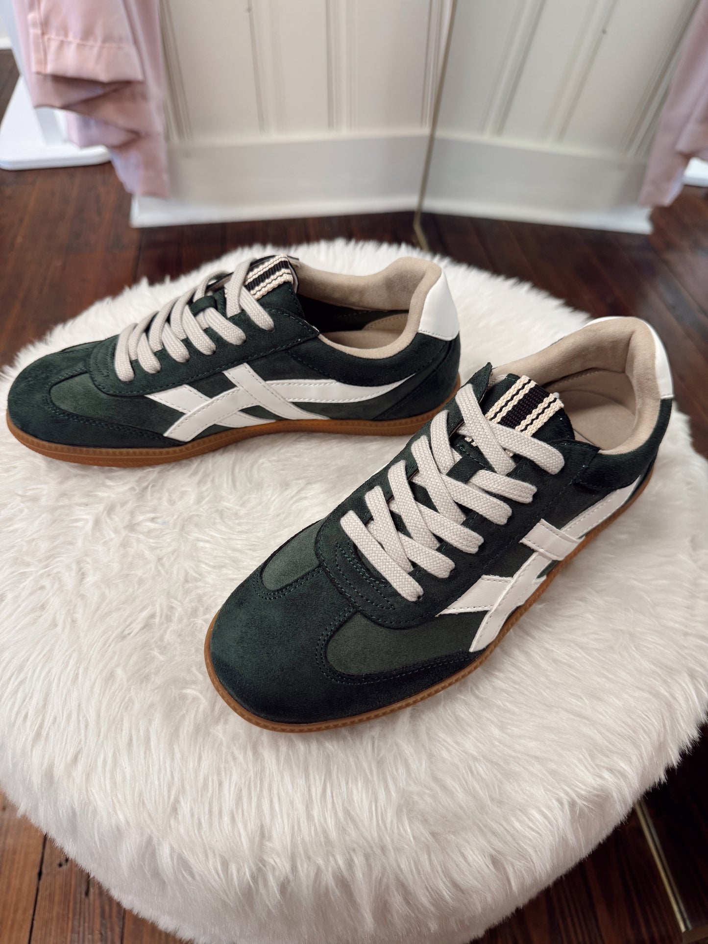 Sasha Green Suede Sneakers