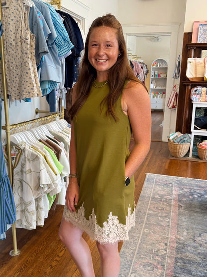 Touch of Lace Olive Dress
