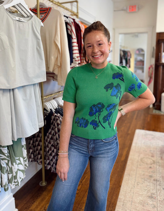 Kersey Floral Short Sleeve Sweater