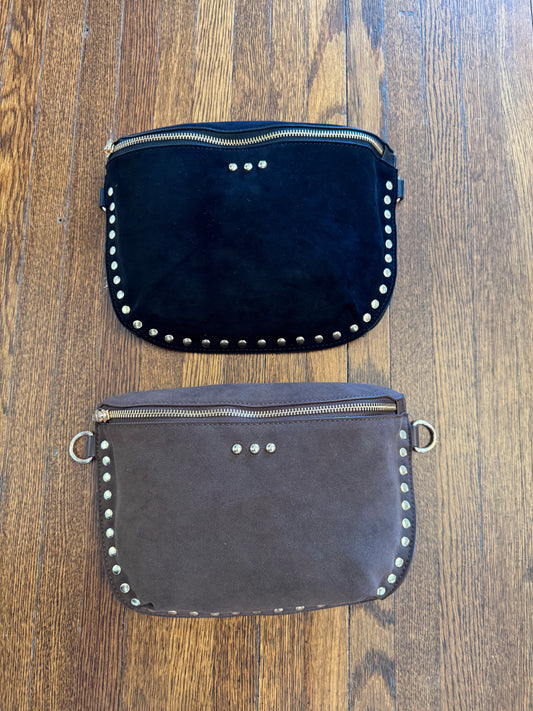 Suede Studded Bum Bag