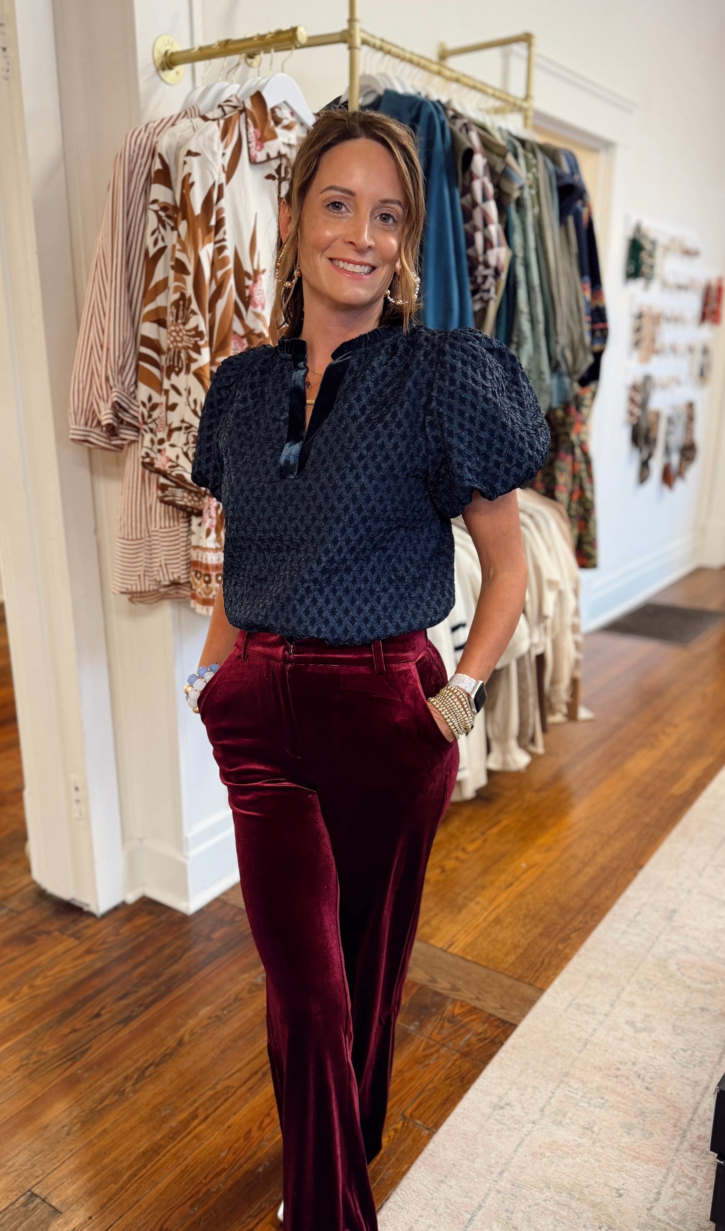 Touch of Velvet Navy Top